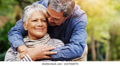 Having you around always makes me feel better. Shot of an affectionate senior couple spending some time together at the park. - Powered by Shutterstock