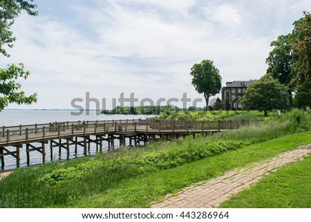 Havre De Grace, Maryland Boardwalk on a sunny day