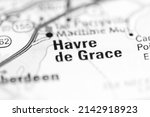 havre de Grace. Maryland. USA on a geography map