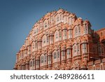 The Hawa Mahal, also known as the Palace of Winds, in Jaipur, India, with its intricate facade