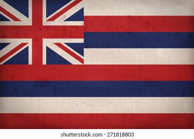 Hawai Flag On Fabric Texture,retro Vintage Style