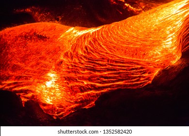 Hawaii - Close Up On Molten Lava During Kilauea Eruption