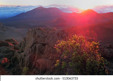 Hawaii Maui Haleakala Volcano Crater Sunrise C