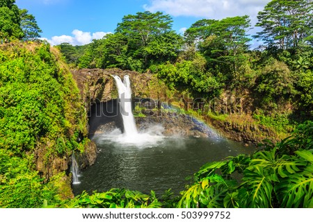Hawaii, Rainbow Falls in Hilo. Wailuku River State Park