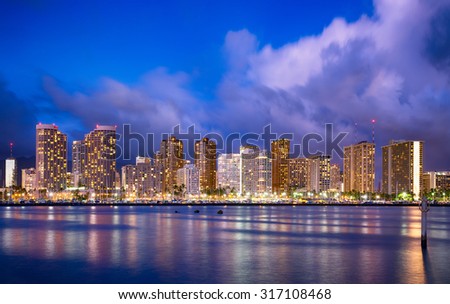 Hawaii skyline at night