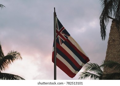 Hawaii State Flag During Sunset