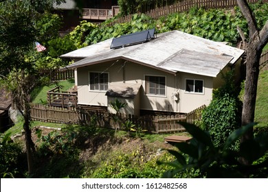 Hawaii, USA - June 2nd, 2019: Off Grid Home In The Middle Of The Forest In Hawaii