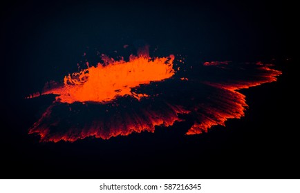 Hawaii Volcano Lava Lake Puu Oo Volcano