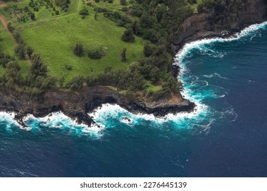 Hawaiian coastline from a helicopter - Shutterstock ID 2276445139