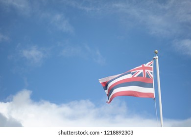 Hawaiian Flag Waving In The Wind
