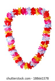 Hawaiian lei necklace isolated on white background