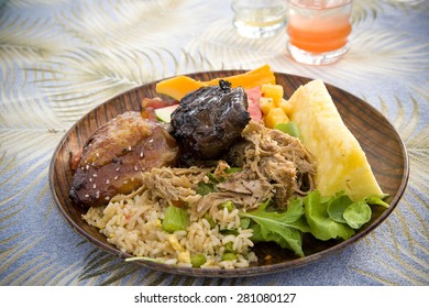 Hawaiian luau plate