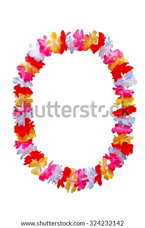 Hawaiian oval lei necklace isolated on white background