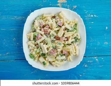 Hawaiian Pasta Salad  Brings Ham, Pineapple, Green Onion, Red Pepper 