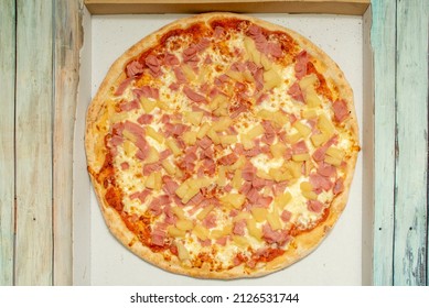 Hawaiian Pizza Contains A Base Of Melted Cheese And Tomato With Ham And Pineapple. Some Include Bacon, Shrimp, Cherries, Red Peppers, Mushrooms, Onions Or Jalapeños, Pineapple Is Always Present