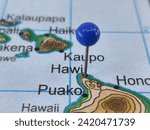 Hawi, Hawaii marked by a blue map tack. The community of Hawi is located in Hawaiʻi County, HI.