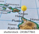 Hawi, Hawaii marked by a yellow map tack. The community of Hawi is located in Hawaiʻi County, HI.