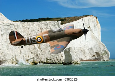 Hawker Hurricane Over The White Cliffs Of Dover