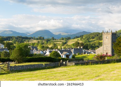 Hawkshead Lake District National Park England Uk On A Beautiful Sunny Summer Day Popular Tourist Village 