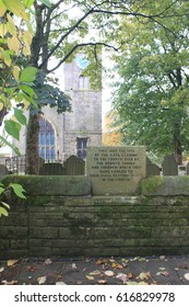 Haworth, Yorkshire; Sign/plaque Commemorating The Bronte Sisters, Haworth Parsonage, England