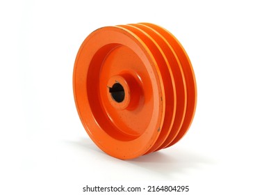 Hay Baler Spare Part Countershaft Pulley, Perspective View Of Hay Baler Spare Part, Isolated On White Background