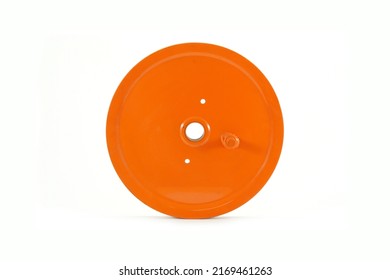 Hay Baler Spare Part Transmission Pulley, Top View Of Hay Baler Spare Part, Isolated On White Background