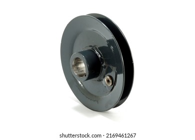 Hay Baler Spare Part Transmission Pulley, Perspective View Of Hay Baler Spare Part, Isolated On White Background