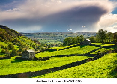 Hay Barns in Upper Swaledale in Autumn, Yorkshire Dales, England, UK - Shutterstock ID 1863913105