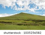 Hay bluff and the Black Mountains of the Brecon Beacons in England and Wales.