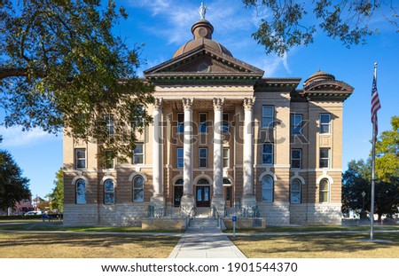The Hays County Historic Courthouse, in San Marcos, Texas USA