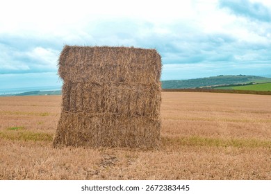Haystack in field in England 