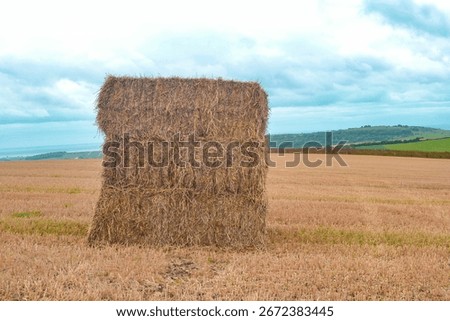 Haystack in field in England 