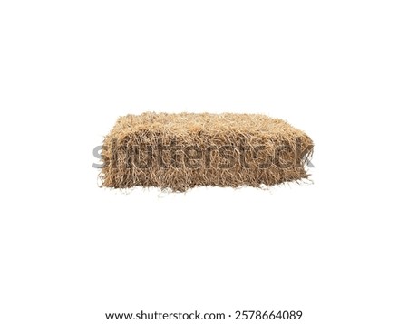 Haystack isolated on a white background. Hay is a tightly joined bale of straw. Bales of dried straw
