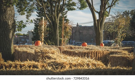 A Haystack Maze Built For Little Kids.