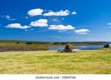 Haystack on a background sky