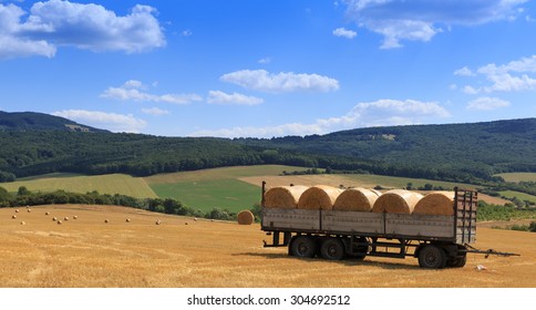 haystack on the field. harvest