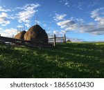 Haystack in the Russian village