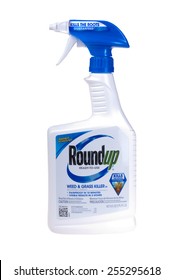 Hayward, CA - February 23, 2015: 24 Fl Oz Bottle Of Roundup Brand Ready To Use Weed And Grass Killer -Illustrative Editorial