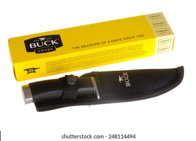 Hayward, CA - January 25, 2015: Buck Hunting/survival Knife