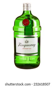 Hayward, CA - November 23, 2014: 1.5L bottle of  Tanqueray London Dry Gin