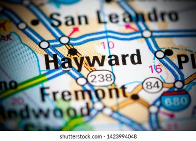 Hayward. California. USA On A Map