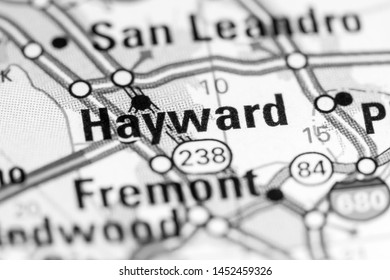 Hayward. California. USA On A Map