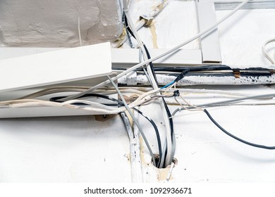 exposed electrical wiring hazard wire bad wall royalty connection shutterstock cable