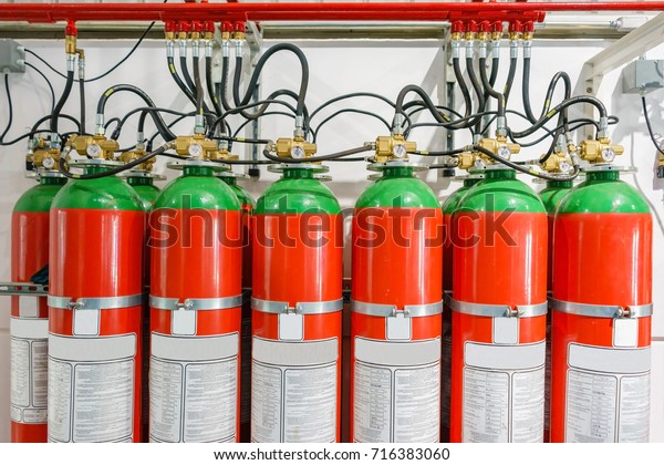 Hazard Fire Suppression System Gas Fire Stock Photo 716383060 ...