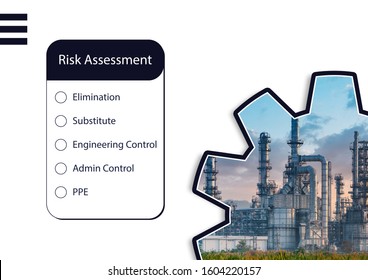 Hazard Identification And Risk Assessment Concept (Safety Work Place). Risk Assessment Template For A4 Size.