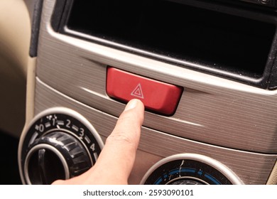 Hazard light button at the car 