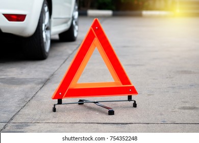 Hazard Warning Safety Triangle Sign For Car.