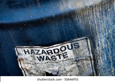 Hazardous and Toxic Waste Barrels storing pollution