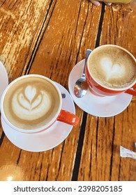 Hazelnut caffe latte and caffe mocha