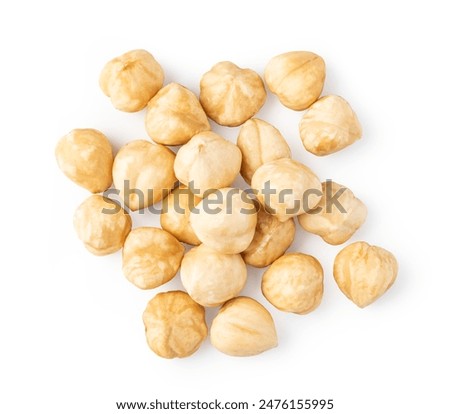 Hazelnuts isolated on white background